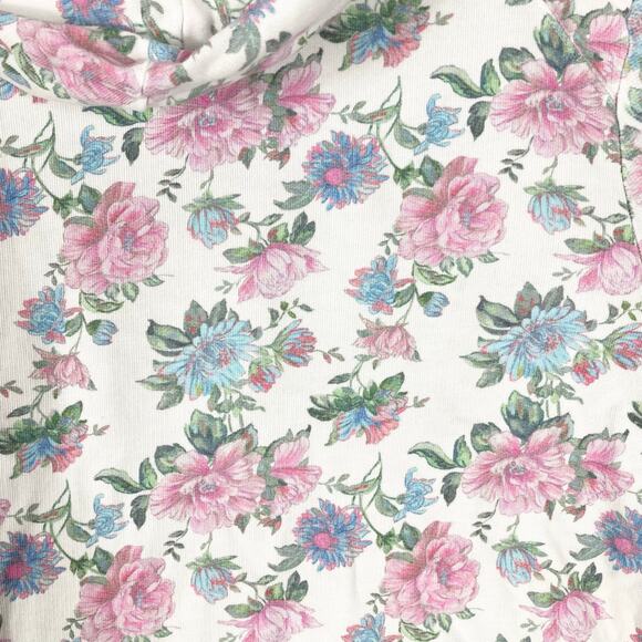 NWOT LOVESHACKFANCY Hoodie Sweatshirt S”Kirby”Floral Pink Oversize DistressedHem - Picture 11 of 16